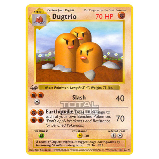 Pokemon - Base Set - Dugtrio - 19/102