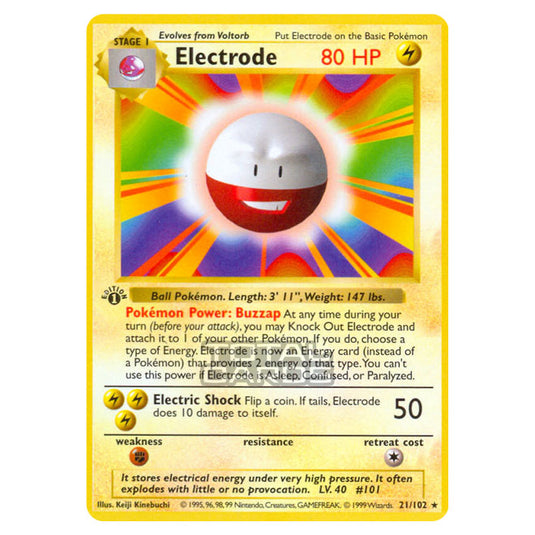 Pokemon - Base Set - Electrode - 21/102