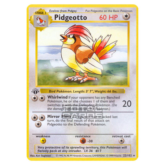 Pokemon - Base Set - Pidgeotto - 22/102