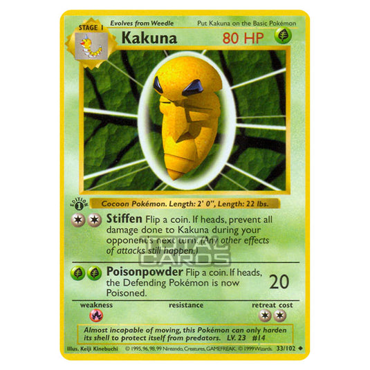 Pokemon - Base Set - Kakuna - 33/102 Pokemon - Base Set - Kakuna - 33/102