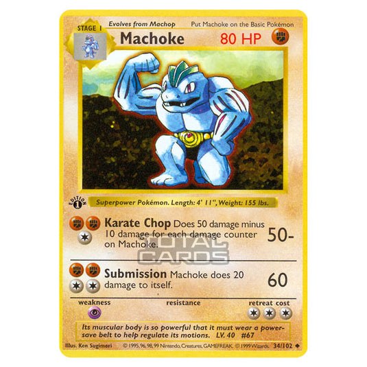 Pokemon - Base Set - Machoke - 34/102