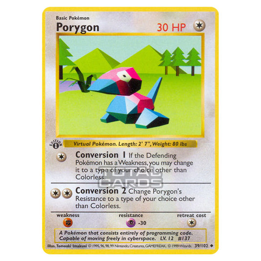 Pokemon - Base Set - Porygon - 39/102