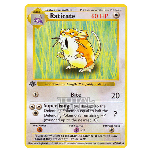 Pokemon - Base Set - Raticate - 40/102