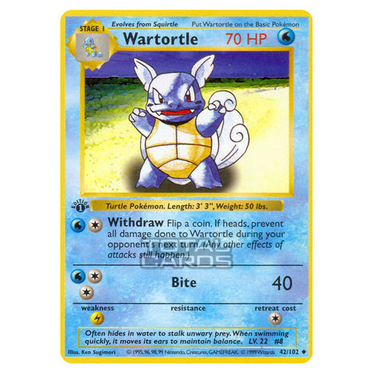 Pokemon - Base Set - Wartortle - 42/102