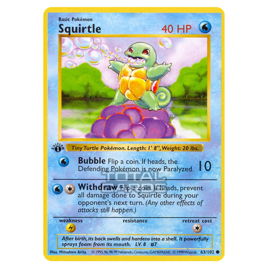 Pokemon - Base Set - Squirtle - 63/102