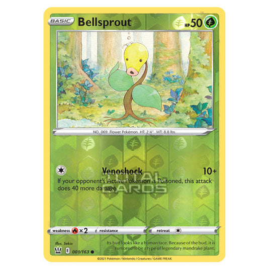 Pokemon - Sword & Shield - Battle Styles - Bellsprout - 001/163 - (Reverse Holo)