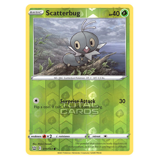 Pokemon - Sword & Shield - Battle Styles - Scatterbug - 011/163 - (Reverse Holo)