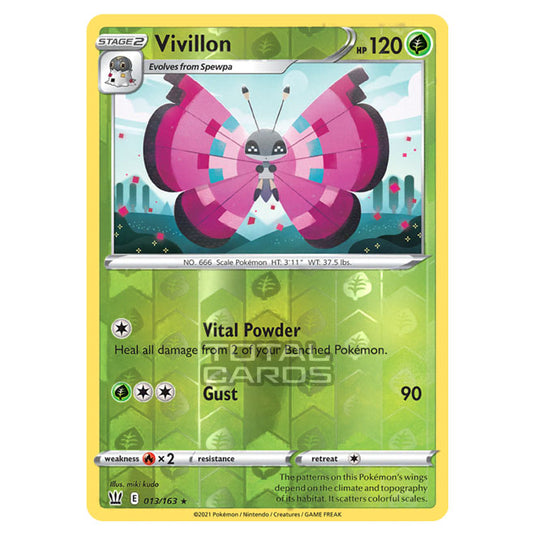 Pokemon - Sword & Shield - Battle Styles - Vivillon - 013/163 - (Reverse Holo)