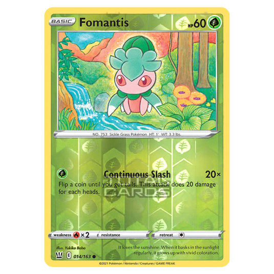 Pokemon - Sword & Shield - Battle Styles - Fomantis - 014/163 - (Reverse Holo)