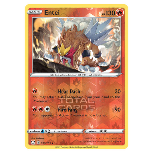 Pokemon - Sword & Shield - Battle Styles - Entei - 020/163 - (Reverse Holo)