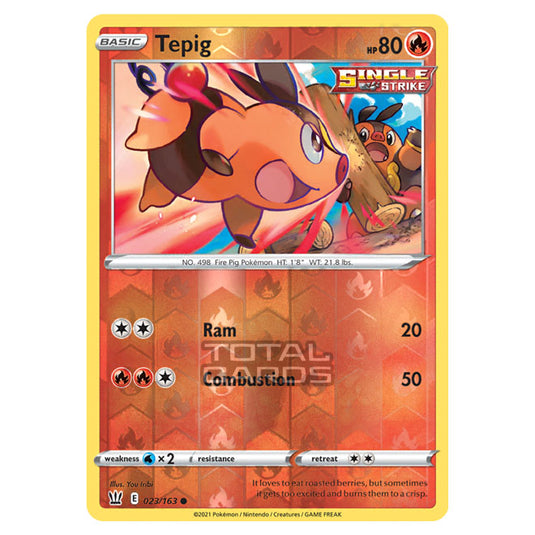 Pokemon - Sword & Shield - Battle Styles - Tepig - 023/163 - (Reverse Holo)