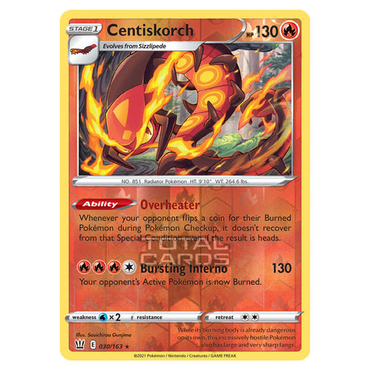 Pokemon - Sword & Shield - Battle Styles - Centiskorch - 030/163 - (Reverse Holo)