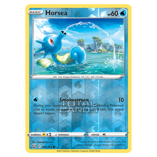 Pokemon - Sword & Shield - Battle Styles - Horsea - 031/163 - (Reverse Holo)