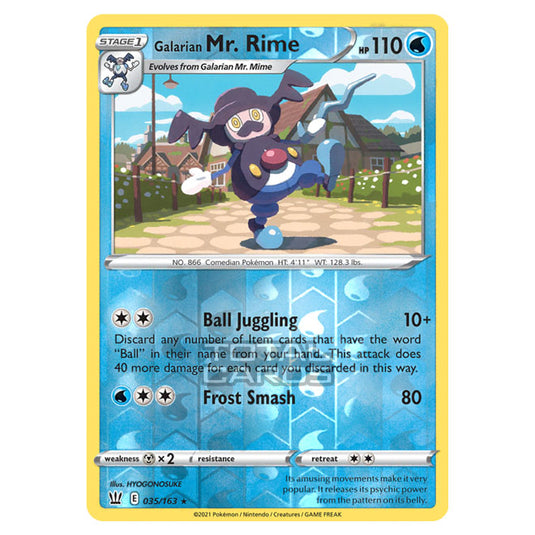 Pokemon - Sword & Shield - Battle Styles - Galarian Mr. Rime - 035/163 - (Reverse Holo)