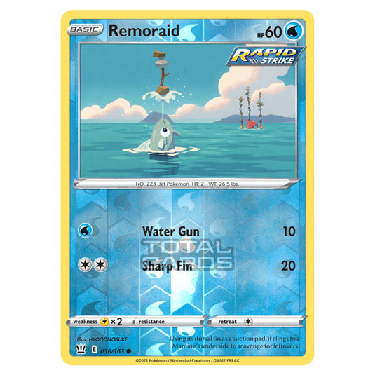 Pokemon - Sword & Shield - Battle Styles - Remoraid - 036/163 - (Reverse Holo)