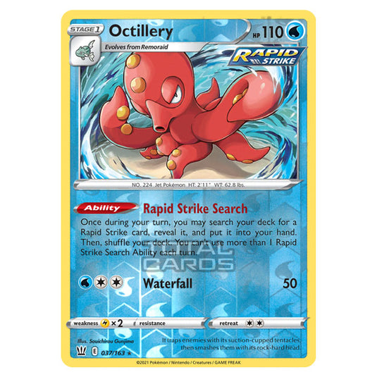 Pokemon - Sword & Shield - Battle Styles - Octillery - 037/163 - (Reverse Holo)