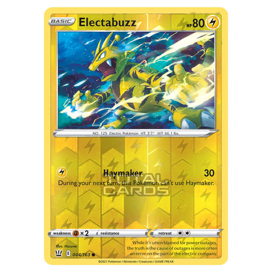 Pokemon - Sword & Shield - Battle Styles - Electabuzz - 044/163 - (Reverse Holo)