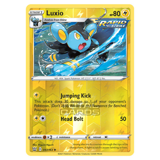 Pokemon - Sword & Shield - Battle Styles - Luxio - 047/163 - (Reverse Holo)