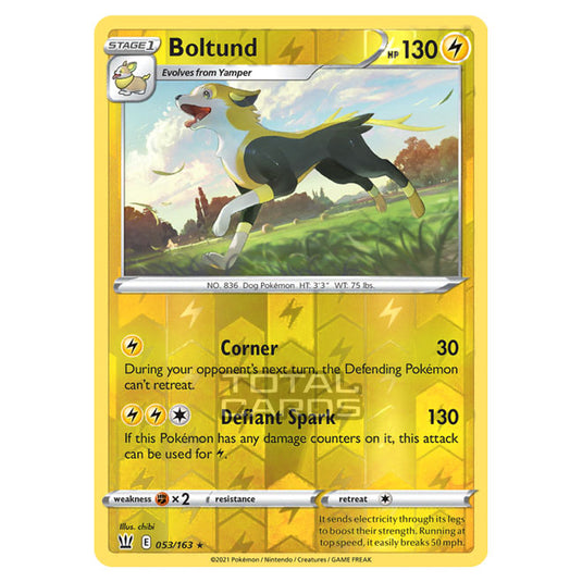 Pokemon - Sword & Shield - Battle Styles - Boltund - 053/163 - (Reverse Holo)