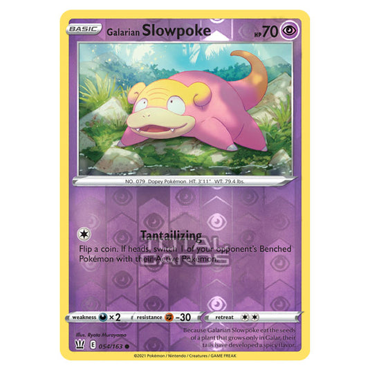 Pokemon - Sword & Shield - Battle Styles - Galarian Slowpoke - 054/163 - (Reverse Holo)