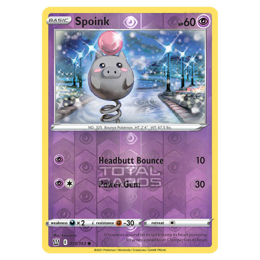 Pokemon - Sword & Shield - Battle Styles - Spoink - 055/163 - (Reverse Holo)