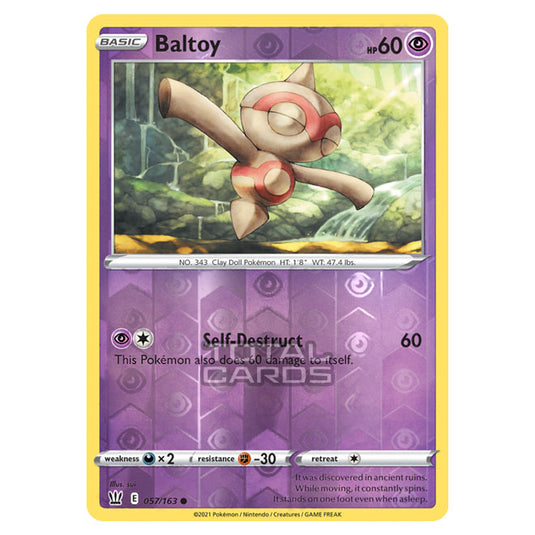 Pokemon - Sword & Shield - Battle Styles - Baltoy - 057/163 - (Reverse Holo)