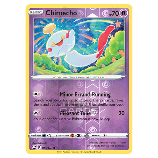 Pokemon - Sword & Shield - Battle Styles - Chimecho - 059/163 - (Reverse Holo)