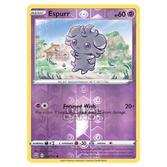 Pokemon - Sword & Shield - Battle Styles - Espurr - 060/163 - (Reverse Holo)