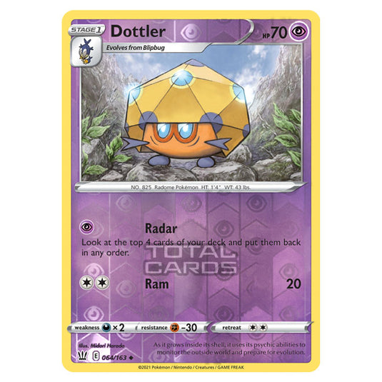 Pokemon - Sword & Shield - Battle Styles - Dottler - 064/163 - (Reverse Holo)