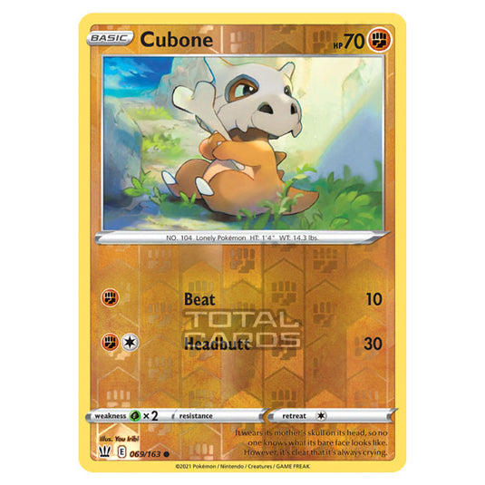 Pokemon - Sword & Shield - Battle Styles - Cubone - 069/163 - (Reverse Holo)