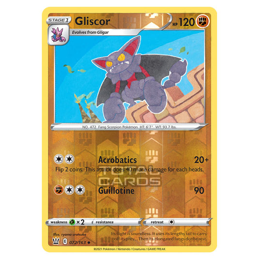 Pokemon - Sword & Shield - Battle Styles - Gliscor - 072/163 - (Reverse Holo)