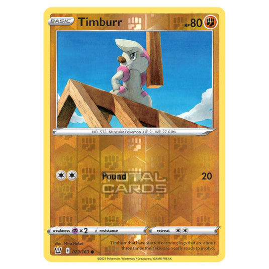 Pokemon - Sword & Shield - Battle Styles - Timburr - 073/163 - (Reverse Holo)