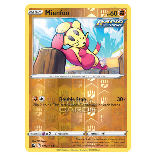 Pokemon - Sword & Shield - Battle Styles - Mienfoo - 076/163 - (Reverse Holo)