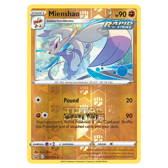 Pokemon - Sword & Shield - Battle Styles - Mienshao - 077/163 - (Reverse Holo)