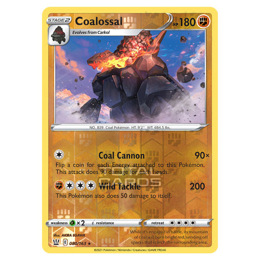 Pokemon - Sword & Shield - Battle Styles - Coalossal - 080/163 - (Reverse Holo)