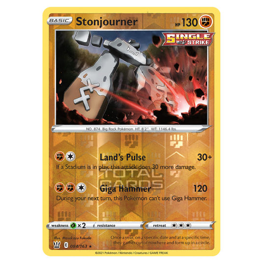 Pokemon - Sword & Shield - Battle Styles - Stonjourner - 084/163 - (Reverse Holo)