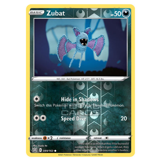 Pokemon - Sword & Shield - Battle Styles - Zubat - 089/163 - (Reverse Holo)