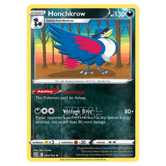 Pokemon - Sword & Shield - Battle Styles - Honchkrow - 094/163 - (Reverse Holo)