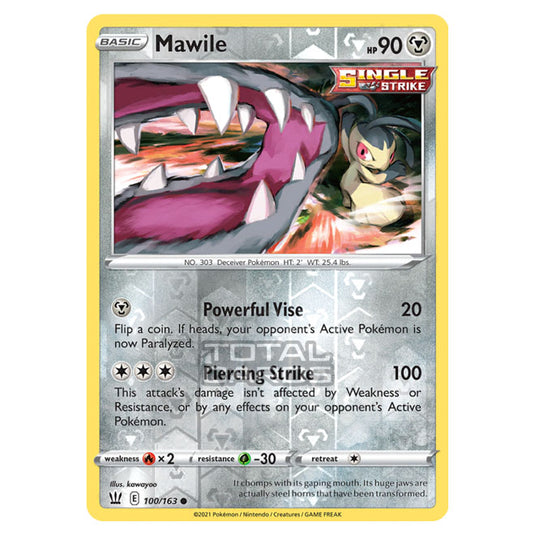 Pokemon - Sword & Shield - Battle Styles - Mawile - 100/163 - (Reverse Holo)