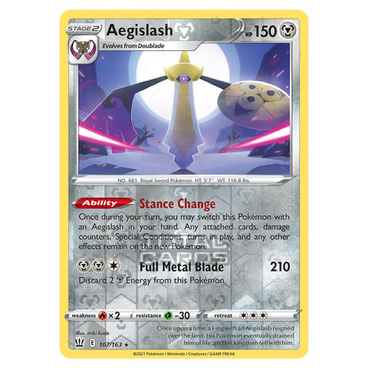 Pokemon - Sword & Shield - Battle Styles - Aegislash - 107/163 - (Reverse Holo)