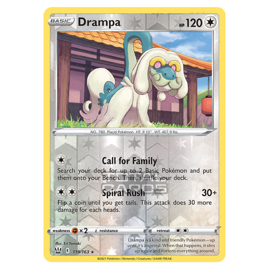 Pokemon - Sword & Shield - Battle Styles - Drampa - 119/163 - (Reverse Holo)