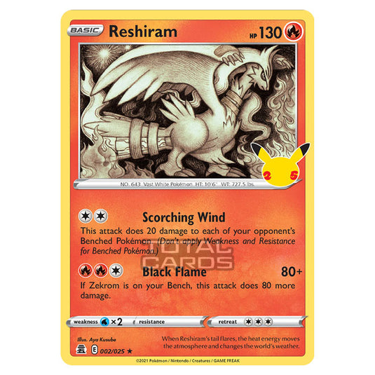 Pokemon - Sword & Shield - Celebrations - Reshiram - 002/025