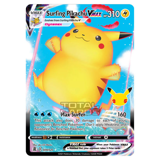 Pokemon - Sword & Shield - Celebrations - Surfing Pikachu VMAX - 009/025