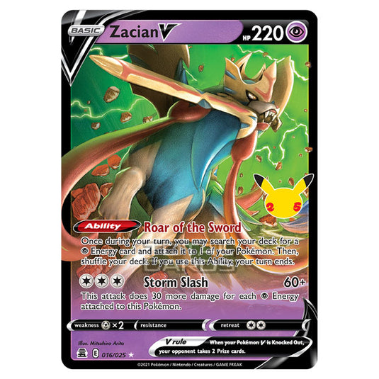 Pokemon - Sword & Shield - Celebrations - Zacian V - 016/025