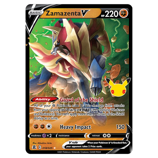 Pokemon - Sword & Shield - Celebrations - Zamazenta V - 018/025