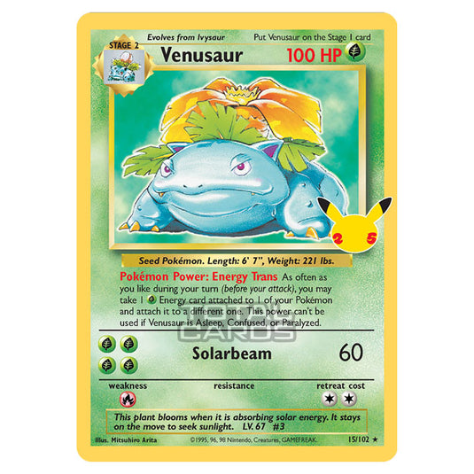 Pokemon - Sword & Shield - Celebrations - Classic Collection - Venusaur (Base Set) - 15/102