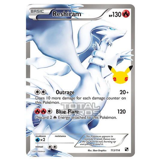 Pokemon - Sword & Shield - Celebrations - Classic Collection - Reshiram (Black & White) - 113/114