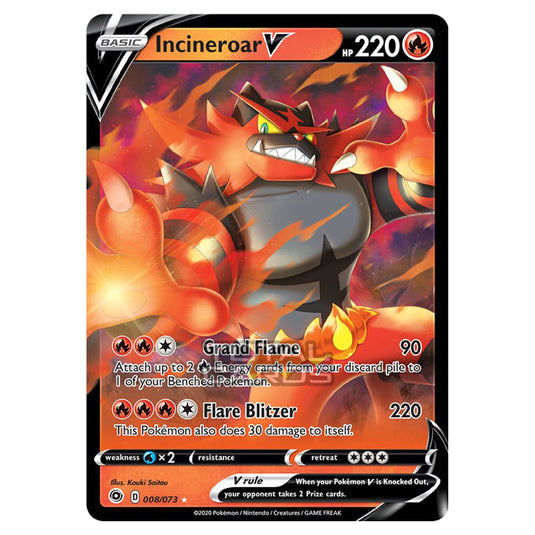 Pokemon - Sword & Shield - Champions Path - Incineroar-V - 008/073