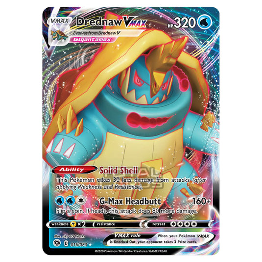 drednaw pokemon card V 014/073 ULTRA RARE HOLO Champion's Colorless Vise Bite (60+) This attack does 30 more damage for each Colorless in your opponents Active Pokmons Retreat Cost Pokemon - Sword & Shield