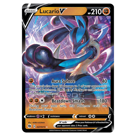 Pokemon - Sword & Shield - Champions Path - Lucario-V - 027/073